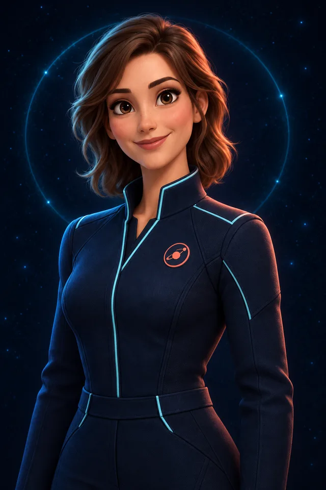 Buste de l'agent administratif, personnage 3D fictif en tenue d'équipage Équipage IA