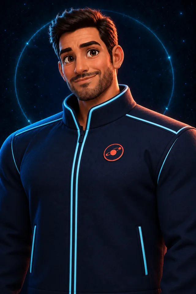 Buste de l'agent commercial, personnage 3D fictif en tenue d'équipage Équipage IA