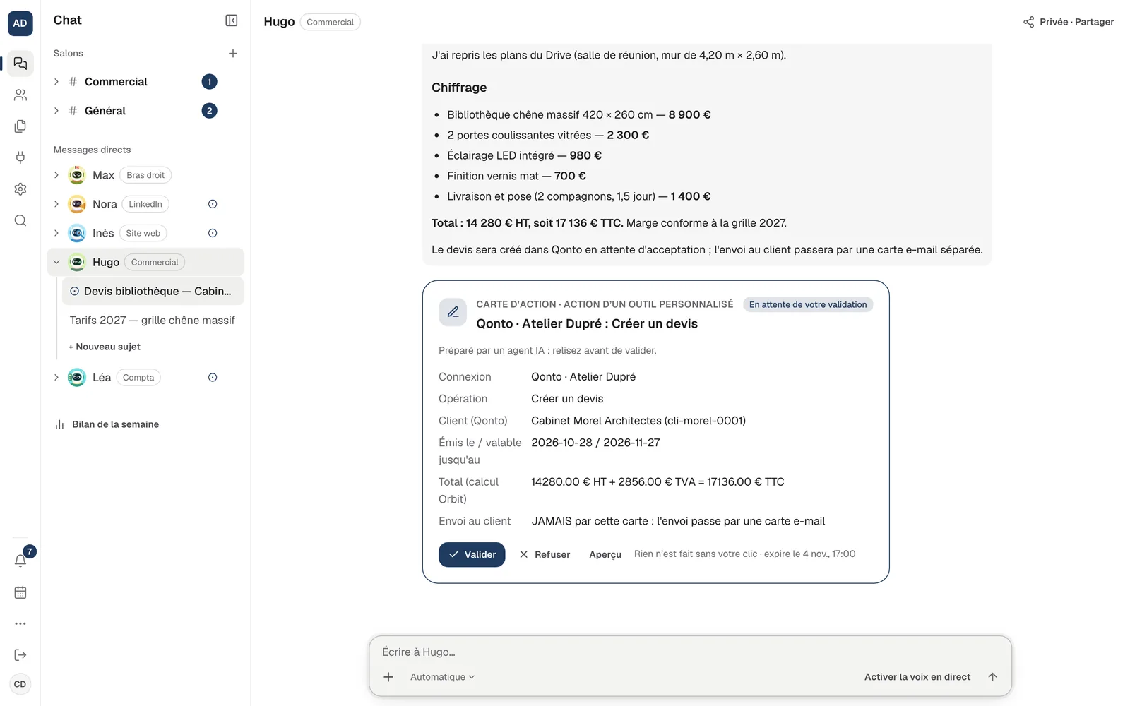 Capture d’Orbit : parlez à vos agents